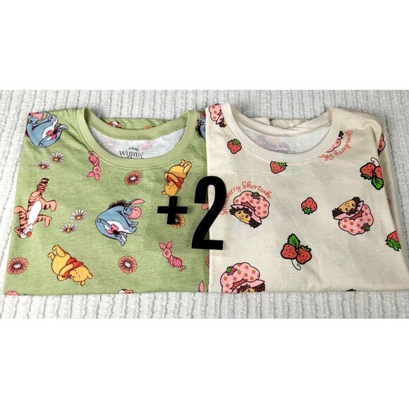 2XL Disney Winnie The Pooh Strawberry Shortcake Womens Plus Retro Shirt Top - Picture 1 of 10